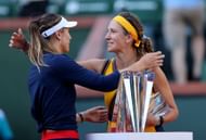 Victoria Azarenka at the 2021 BNP Paribas Open.